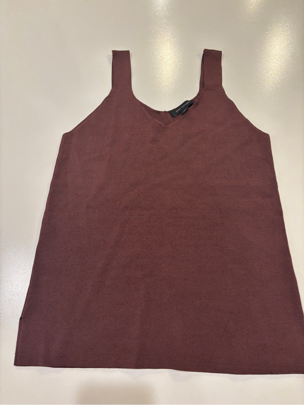 Women's Sleeveless Knit Tank Top - Chocolate Brown Knit Viscose Blend NWT Career